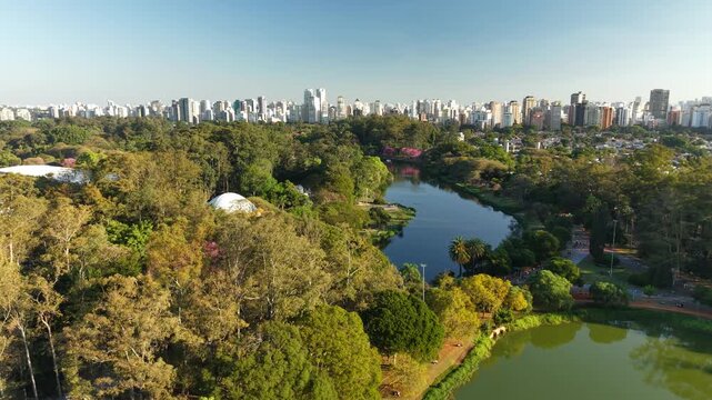Aerial view of Ibirapuera Par in S&atilde;o Paulo, Brazil