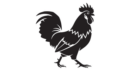 Rooster Logo Design Black Silhouette for Farming or Food Branding © creations sanddollar