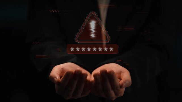 Password security breach warning with red asterisk box, cybersecurity alert, lock icons, and critical vulnerability signals in digital system access Marrow