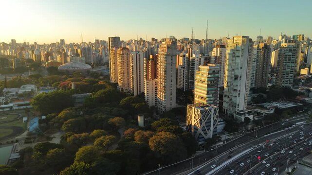 Aerial view of buildings in Jardim Paulista neighborhood - S&atilde;o Paulo, Brazil