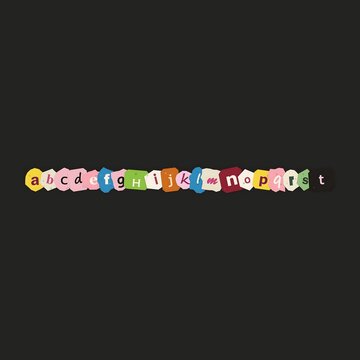 Colorful alphabet letters from a to t for kids learning