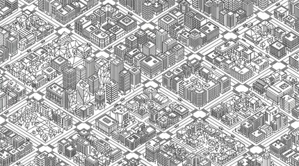 Obraz premium Abstract Monotone Low-Poly Cityscape Pattern