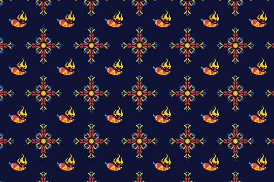 mexico seamless pattern with hot chile object for wallpaper and textile
