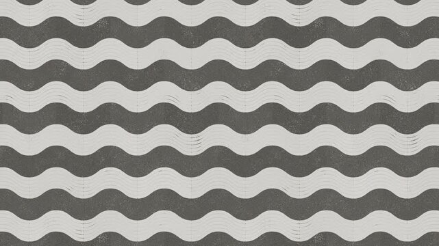 Abstract Monochrome Wavy Pavingstone Pattern, Seamless Loop Background