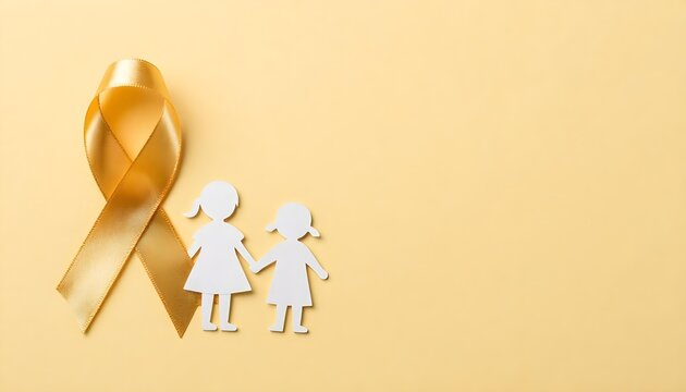 Gold ribbon showcasing commitment to childhood cancer awareness and support for children battling cancer and their families