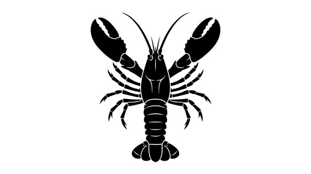 Lobster sea animal engraving vector illustration. Scratch board style imitation. Black and white hand drawn image.