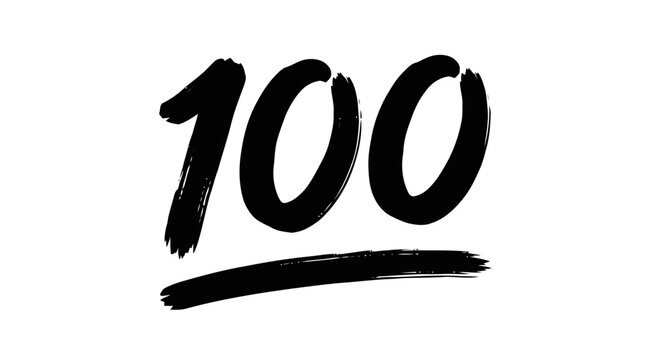 Vector illustration of 100 symbol on a transparent background
