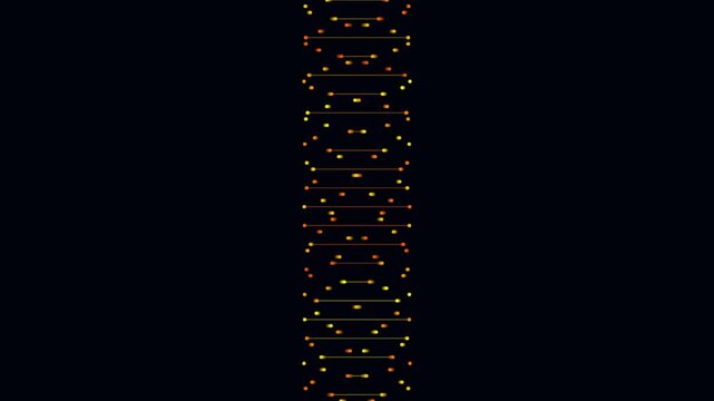 Abstract Orange Digital DNA Helix Animation