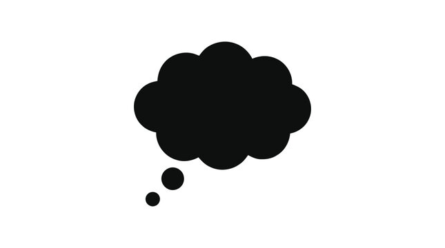 Vector illustration of thought bubble icon, speech cloud symbol on a transparent background