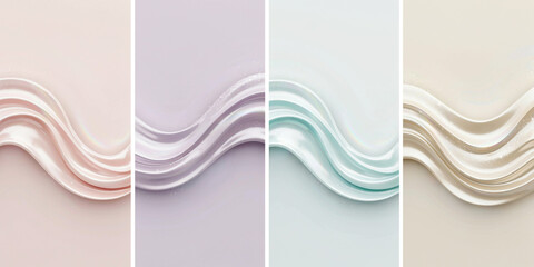 Fototapeta premium Abstract flowing fabric with soft pastel color palette, minimalist design element for visual background