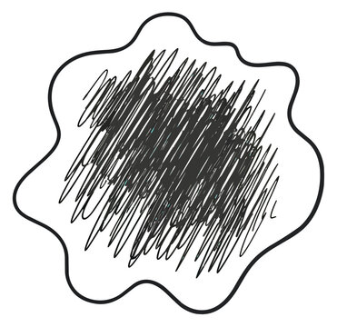 Abstract Scribble Design with Wavy Outline.