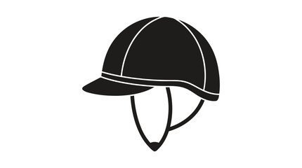 Fototapeta premium Vector illustration of black silhouette of a horse riding helmet on a transparent background
