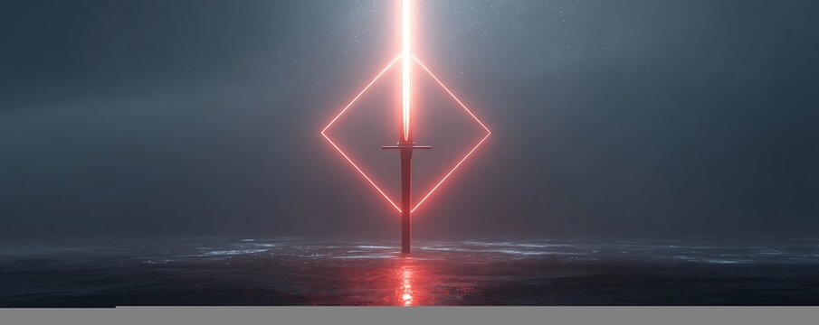 magical sword background abstract art with lightening ceiling in different crystal knife sword background  