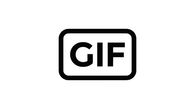 Vector illustration of animated gif file format icon on a transparent background