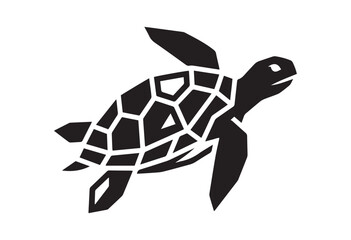 Obraz premium Minimalist turtle vector illustration. Minimal turtle silhouette