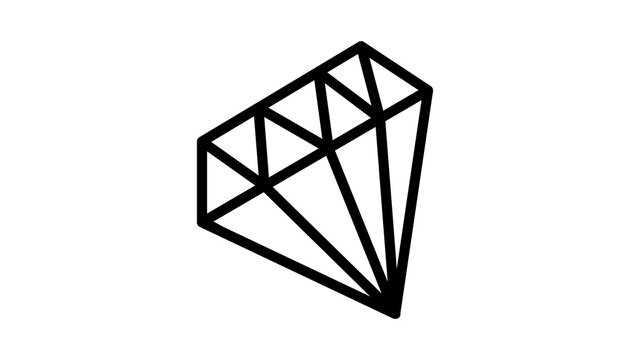 Diamond icon with geometric facets symbolizing luxury and wealth.
