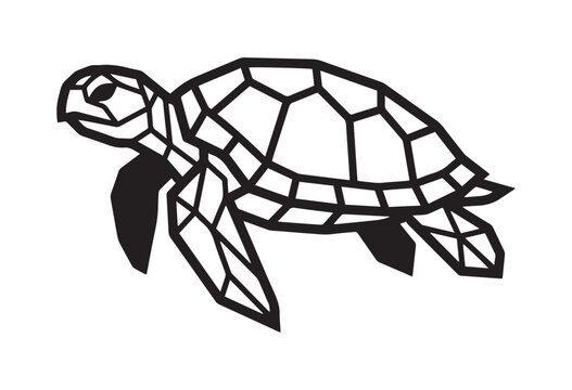 Minimalist turtle vector illustration. Minimal turtle silhouette