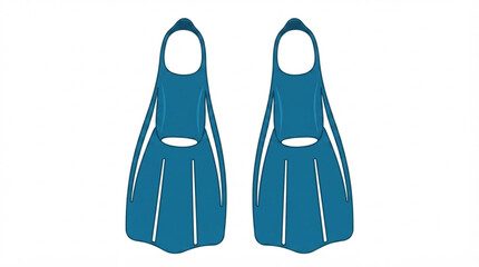 Blue Swim Fins Rubber Flippers for Diving and Snorkeling Vector Illustration © Lapak orang bejo