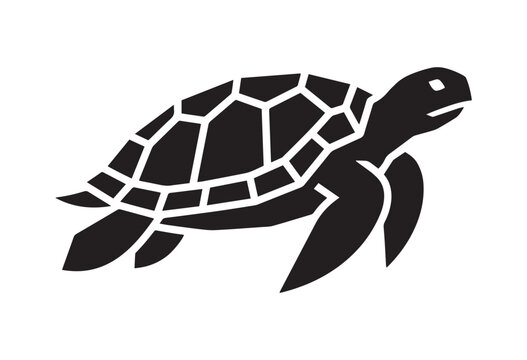 Minimalist turtle vector illustration. Minimal turtle silhouette