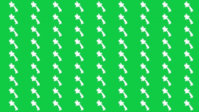 Laos map pattern scrolling perfect 15 second loop with green background