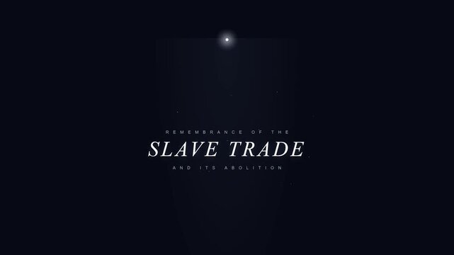 Historical Slave Trade Text Cinematic Dramatic Minimalist Dark Typography Title Sequence Documentary Introduction Background Scene