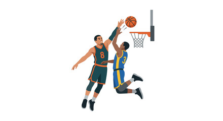 Basketball Players Action Vector Illustration © suris