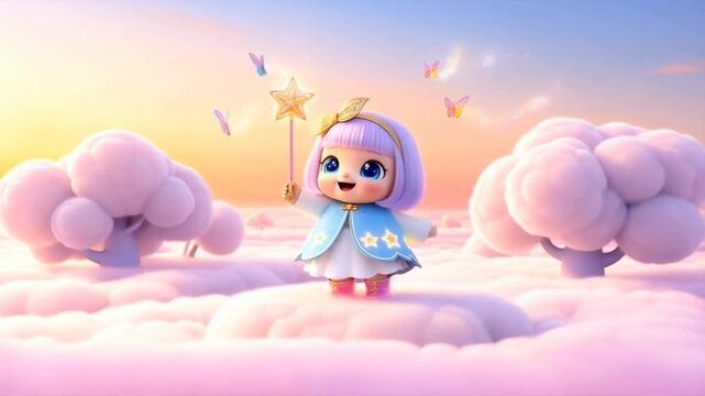 Lita and the rabbit above the clouds