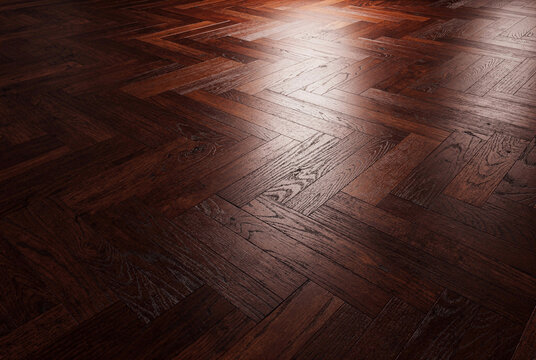 Elegant Dark Brown Herringbone Wood Parquet Floor Texture