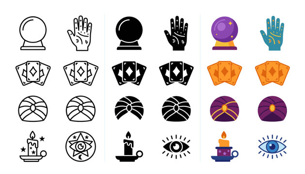 Set of diverse cartoon face icons with different emotions and styles
