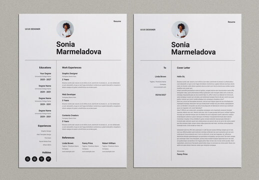 Minimal Resume and Cover Letter Layout