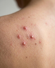 Fototapeta premium Severe acne pimples on human back