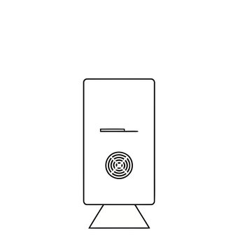 Outline of a vertical device with a circular vent