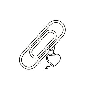 Paperclip with heart charm