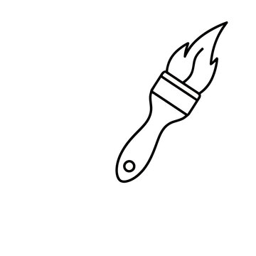 Paintbrush icon with flame shape