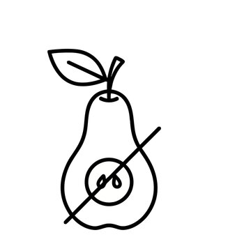 Pear icon with prohibition sign