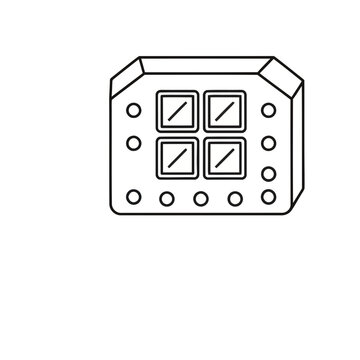 Square grid with circles outline