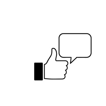 Thumbs Up and Speech Bubble Icon