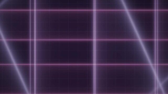 Sci-Fi Laser Scan Grid with Sweeping Light Beams Seamless Loop in soft violet tones