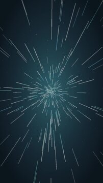Warp speed hyperspace starfield flight seamless loop in cool teal tones vertical 9:16