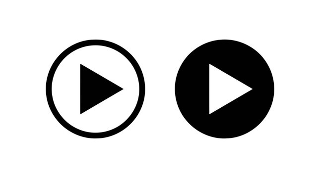 Vector illustration of play button icon set, vector illustration on a transparent background