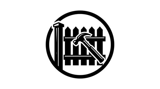 Black and white hammer nail fence.