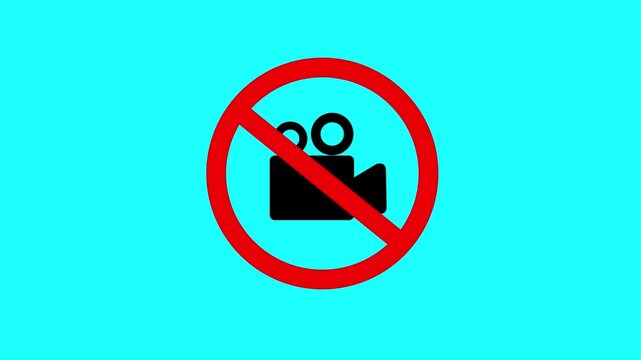 Camera Recording Prohibited Symbol Animation in 4K