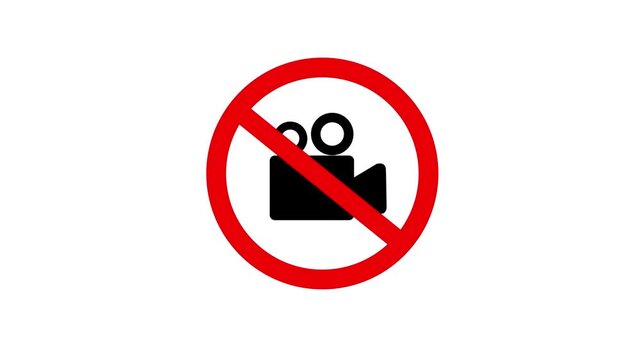 Camera Recording Prohibited Symbol Animation in 4K