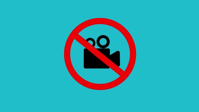 Camera Recording Prohibited Symbol Animation in 4K