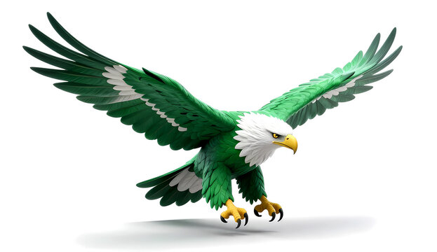14 august independence day, eagle and flag, white and green eagle, eagle flight, 14 august 