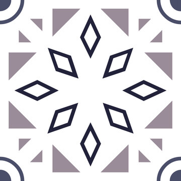 Seamless Geometric Ceramic Tile Pattern, Abstract Mediterranean Vintage Mosaic Design for Floor and Wall Decor