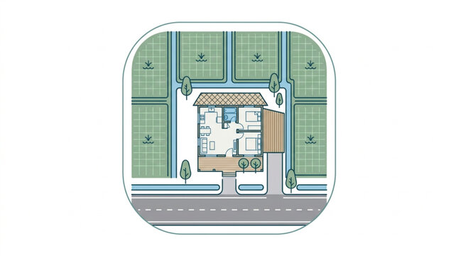Modern apartment floor plan with detailed layout.