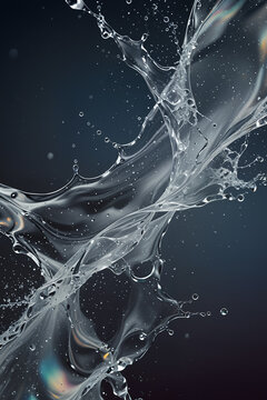 Generated abstract illustrations with nature thiemes of water, sky, wind, tree.