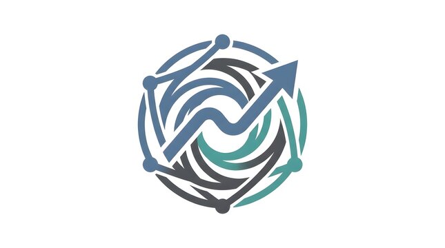Abstract Circular Swirl Logo with Gradient Vector Design