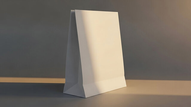 Plain White Paper Gift Bag on a Contrasting Surface